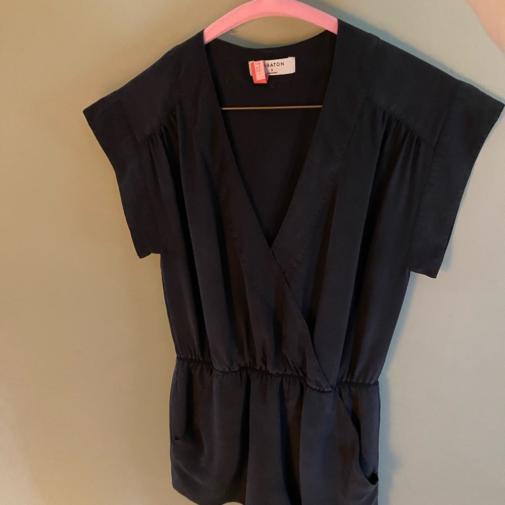 Aritzia Black short sleeve romper